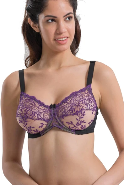 SİYAH MOR MI Emay 148 D Balenli Toparlayıcı Sütyen - Resim 2