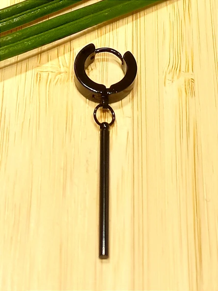 Monalisa Home Çelik Siyah Figürlü Unisex Küpe ürün görseli 1