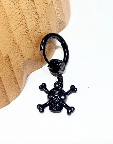 Monalisa Home Çelik Siyah Figürlü Unisex Küpe ürün görseli