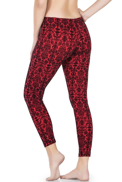 Derya Kurşun Varak Desenli Kadın Tayt 457 - Resim 4