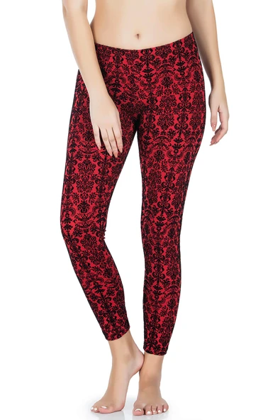 Derya Kurşun Varak Desenli Kadın Tayt 457 - Resim 3