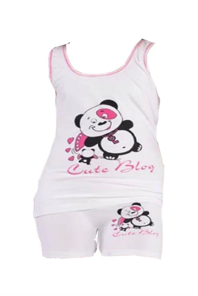 Kız Ayı Baskılı Geniş Askılı Elastane Takım ürün görseli