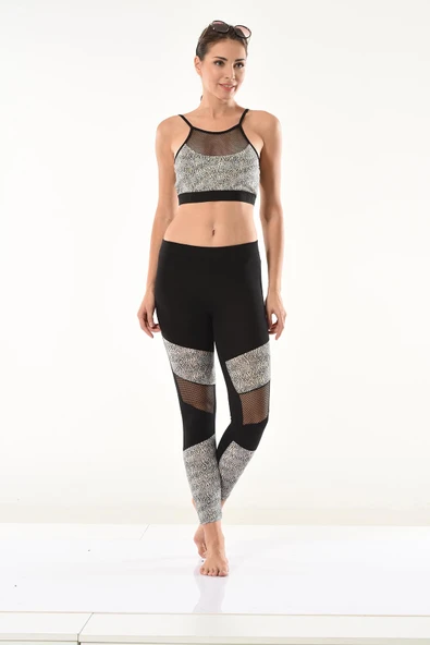 Derya Kurşun File Detaylı Büstiyer Tayt Takım 532 - 3