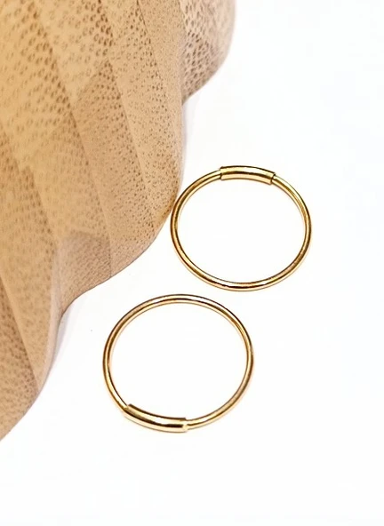 Monalisa Home Sarı Renk  Halka Unisex Çelik Küpe ürün görseli 1