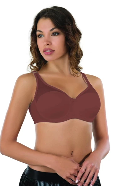 BORDO MI Emay 167C Pedli Tül Toparlayıcı Sütyen ürün görseli 1