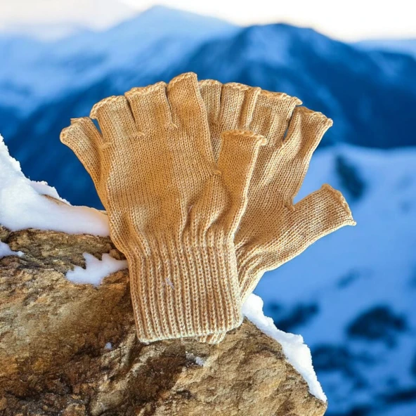 Tiriko Kadın Kesik Eldiven Hardal ürün görseli 1