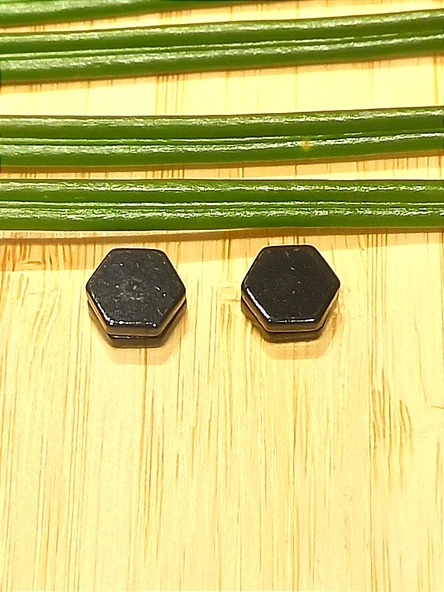 Monalisa Home Çelik Siyah Figürlü Unisex Küpe ürün görseli 1