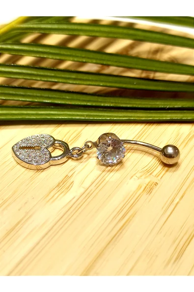 Monalisa Home Gümüş Renk Taşlı Göbek Pirsıng ürün görseli 1