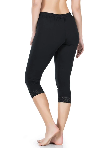 Derya Kurşun Paçası Dantelli Kısa Kadın Tayt 421 ürün görseli