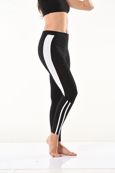 Derya Kurşun Şeritli Kadın Tayt 0591 - Resim 3