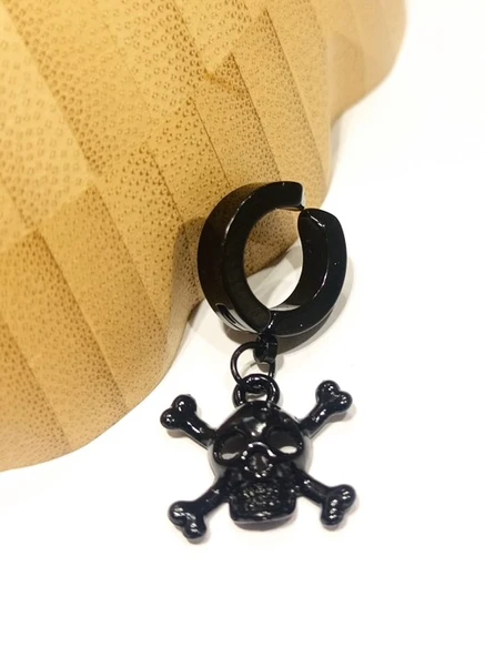 Monalisa Home Çelik Siyah Figürlü Unisex Küpe ürün görseli 1