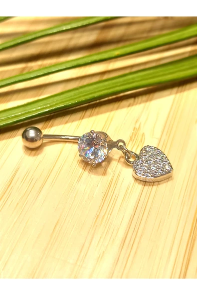 Monalisa Home Gümüş Renk Taşlı Göbek Pirsıng ürün görseli 1