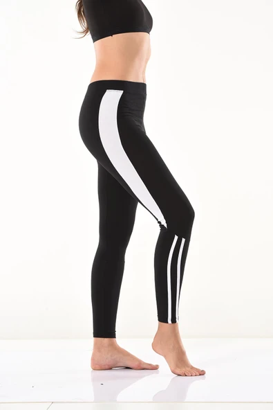 Derya Kurşun Şeritli Kadın Tayt 0591 - Resim 4