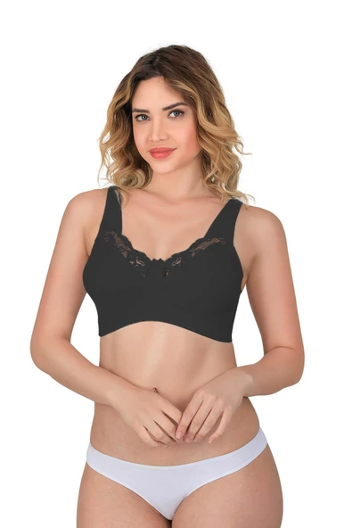 SİYAH MI Emay 181 B Dantelli Toparlayıcı Cotton Sütyen ürün görseli 1