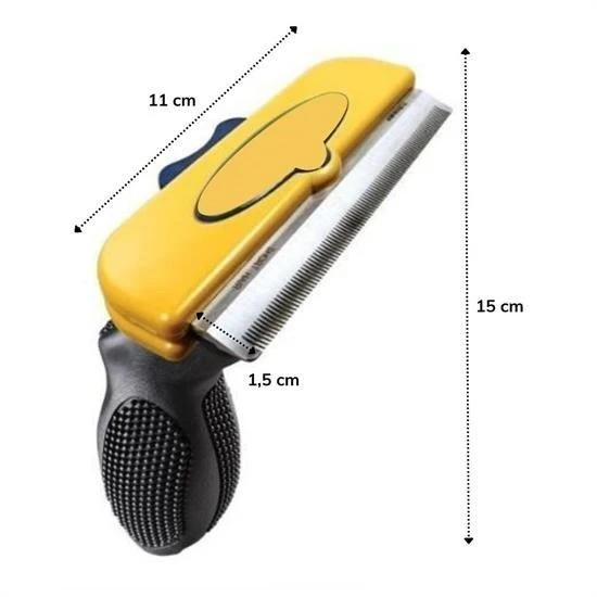 OLLEVRA Kedi ve Köpekler İçin Kısa Tüylü Köpek Tarağı Tüy Toplayıcı Tarak Large - Resim 3