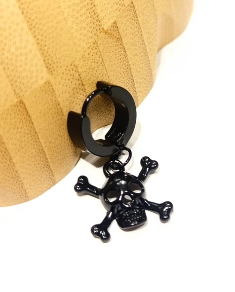 Monalisa Home Çelik Siyah Figürlü Unisex Küpe ürün görseli 1