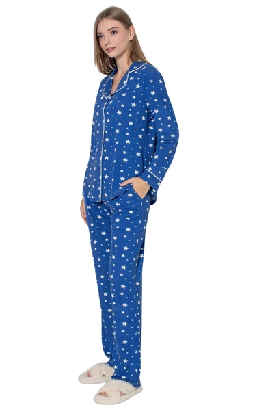 LİMİSSİ DESENLİ PAMUK VİSKON PİJAMA TAKIMI ürün görseli