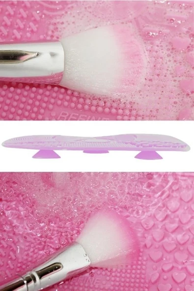 OLLEVRA Pratik Kolay Makyaj Fırçası Temizleme Matı - Resim 3