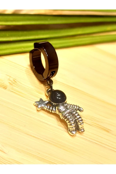 Monalisa Home Çelik Siyah Figürlü Unisex Küpe ürün görseli 1