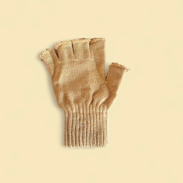 Tiriko Kadın Kesik Eldiven Hardal - Resim 3