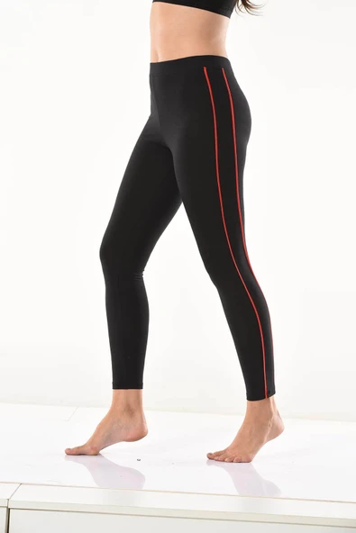 Derya Kurşun Şeritli Kadın Tayt 0592 - Resim 3