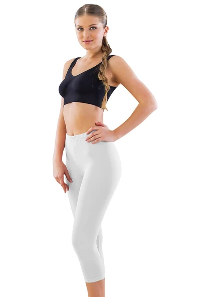 BEYAZ MI Emay 7600 Likralı Kapri Tayt ürün görseli 1