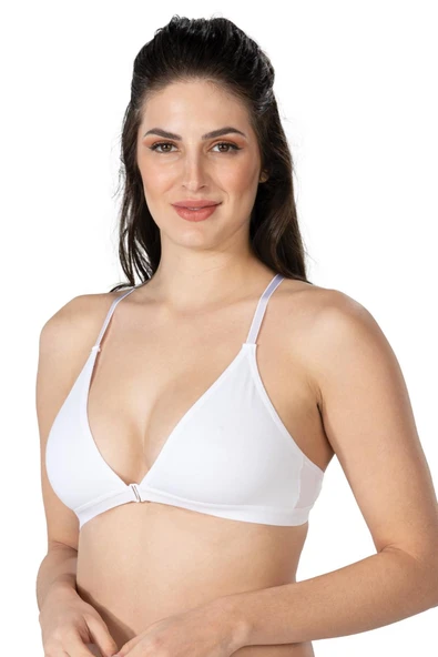 BEYAZ MI Emay 1416 Modal Cotton Önden Açmalı Sporcu Sütyen ürün görseli 1