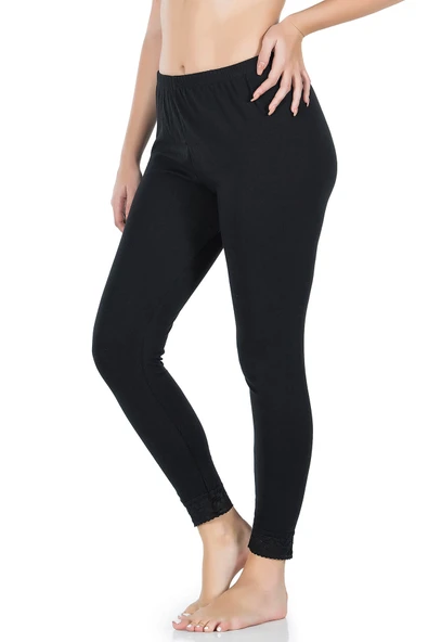 Derya Kurşun Paça Dantelli Uzun Battal Kadın Tayt 413B ürün görseli