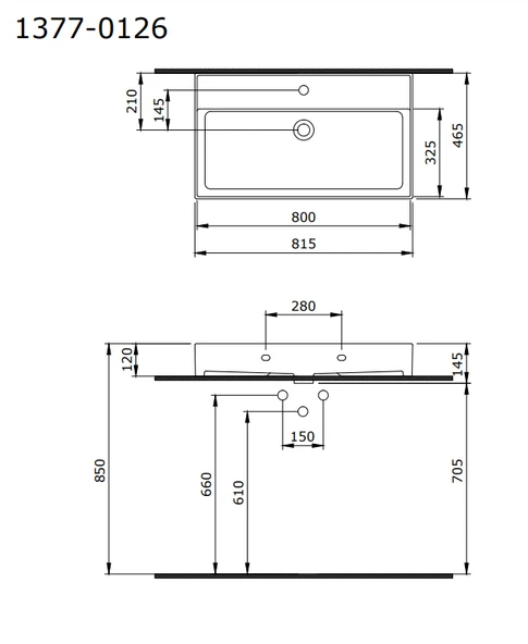 Bocchi Milano Tezgah Üstü Lavabo 80 cm Parlak Siyah 1377-005-0126 - Resim 2