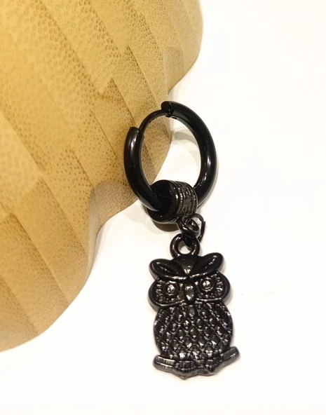 Monalisa Home Çelik Siyah Figürlü Unisex Küpe ürün görseli 1