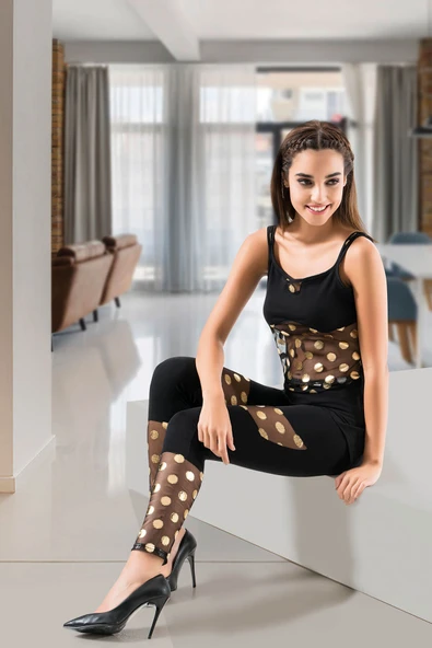 Derya Kurşun Askılı Kadın Tayt Takım 1501 - Resim 2