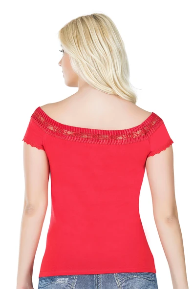 Derya Kurşun Dantelli Kadın Tişört 259 - 2