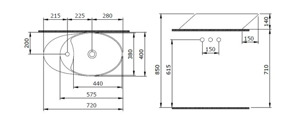 Bocchi Vessel Çanak Lavabo 72 cm Yasemin 1021-007-0126 - 2