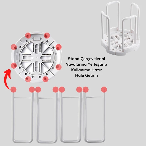 Tabak Bardak Kase Standı Bulaşık Kurutma Tutucu Mutfak Düzenleyici Organizatör (5284) - 4
