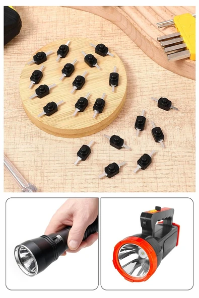 Mini Anahtar Arapuar Çıtçıt Anahtar 10 Adet Siyah Elektrik Devresi İçin Açma Kapama Düğmesi Deney On / Off Siyah Anahtar - 4