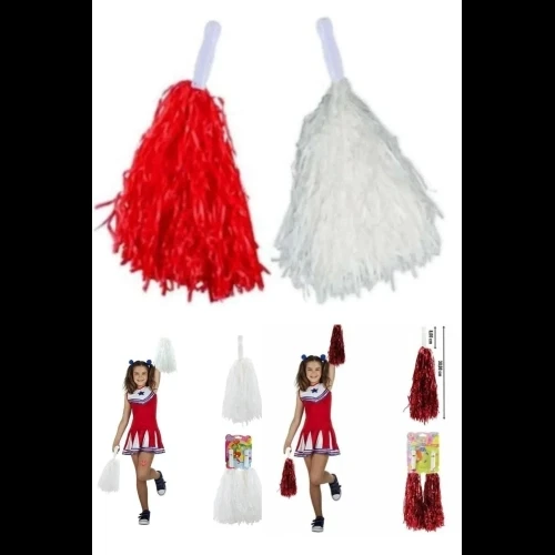 Litae Trend KIRMIZI BEYAZ GÖSTERİ PONPONU - Resim 2