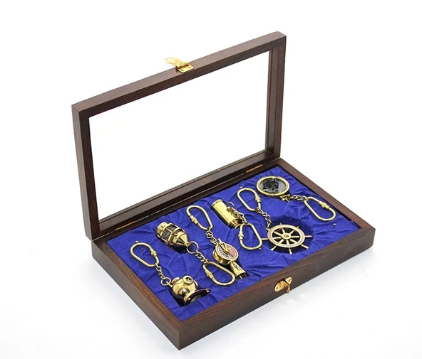 Ahşap Kutulu Pirinç 6'lı Anahtarlık Seti 2668 ürün görseli