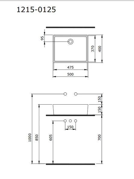 Bocchi Milano 50 cm Çanak Lavabo Mat Antrasit 1215-020-0125 - Resim 2