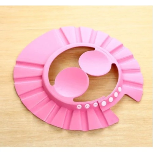 Litae Trend Bebek Banyo Şapkası Düğmeli Kulaklıklı Pembe ürün görseli 1