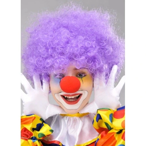 Litae Trend Mor Renk Kıvırcık Bonus Peruk ve Kırmızı Burun Seti - Resim 2