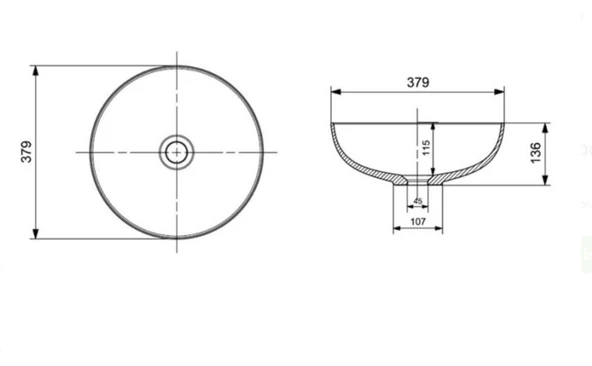 Bocchi Sottile Slim Çanak Lavabo 38 cm Mat Kaşmir 1494-011-0125 - Resim 2