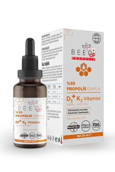Bee`o Up Bee'o Up %30 Propolis D3+k2 Damla 20 Ml ürün görseli 1
