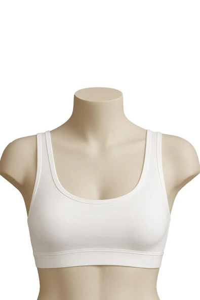 BEYAZ MI Emay 1816 6&apos;Lı Pedli Kalın Askılı Alıştırma Sütyeni ürün görseli 1