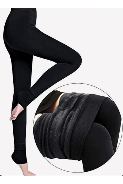 Siyah Peluş Tayt Pt580-1 - Resim 4