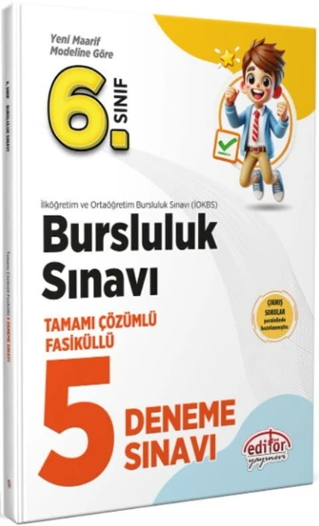 6. Sınıf Bursluluk Tamamı Çözümlü Fasiküllü 5 Deneme Sınavı Editör Yayınları ürün görseli 1