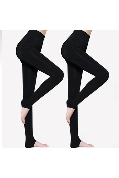 Siyah Peluş Tayt Pt580-1 - Resim 3