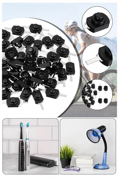 Mini Anahtar Arapuar Çıtçıt Anahtar 10 Adet Siyah Elektrik Devresi İçin Açma Kapama Düğmesi Deney On / Off Siyah Anahtar - 3