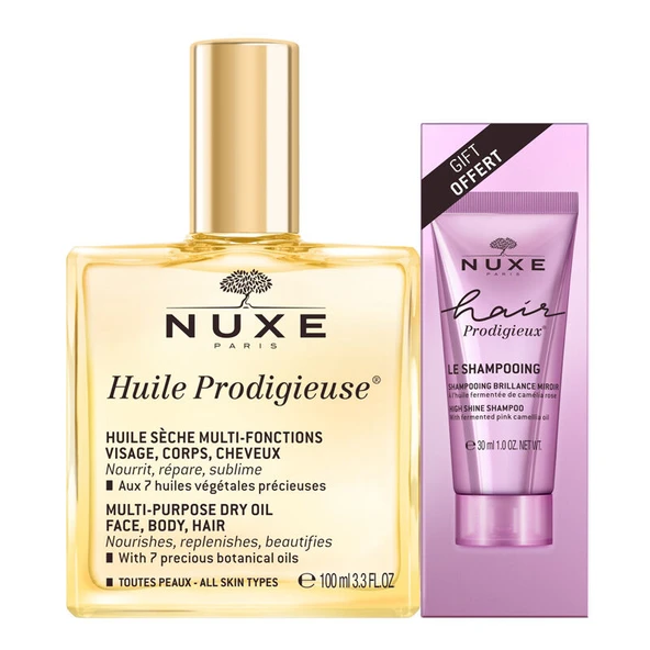 NUXE Huile Prodigieuse SET Hair Prodigieux High Shine Şampuan 30 ml HEDİYE ürün görseli