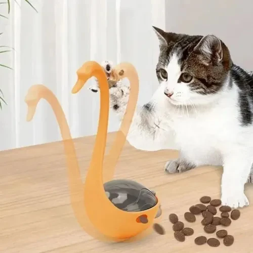 Litae Trend Kuğu Şeklinde Lazerli ve Mama Hazneli Kedi Oyuncağı - Resim 3