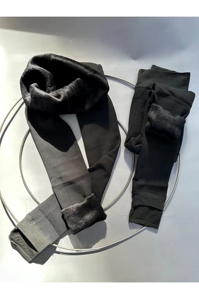 Siyah Peluş Tayt Pt580-1 - Resim 2